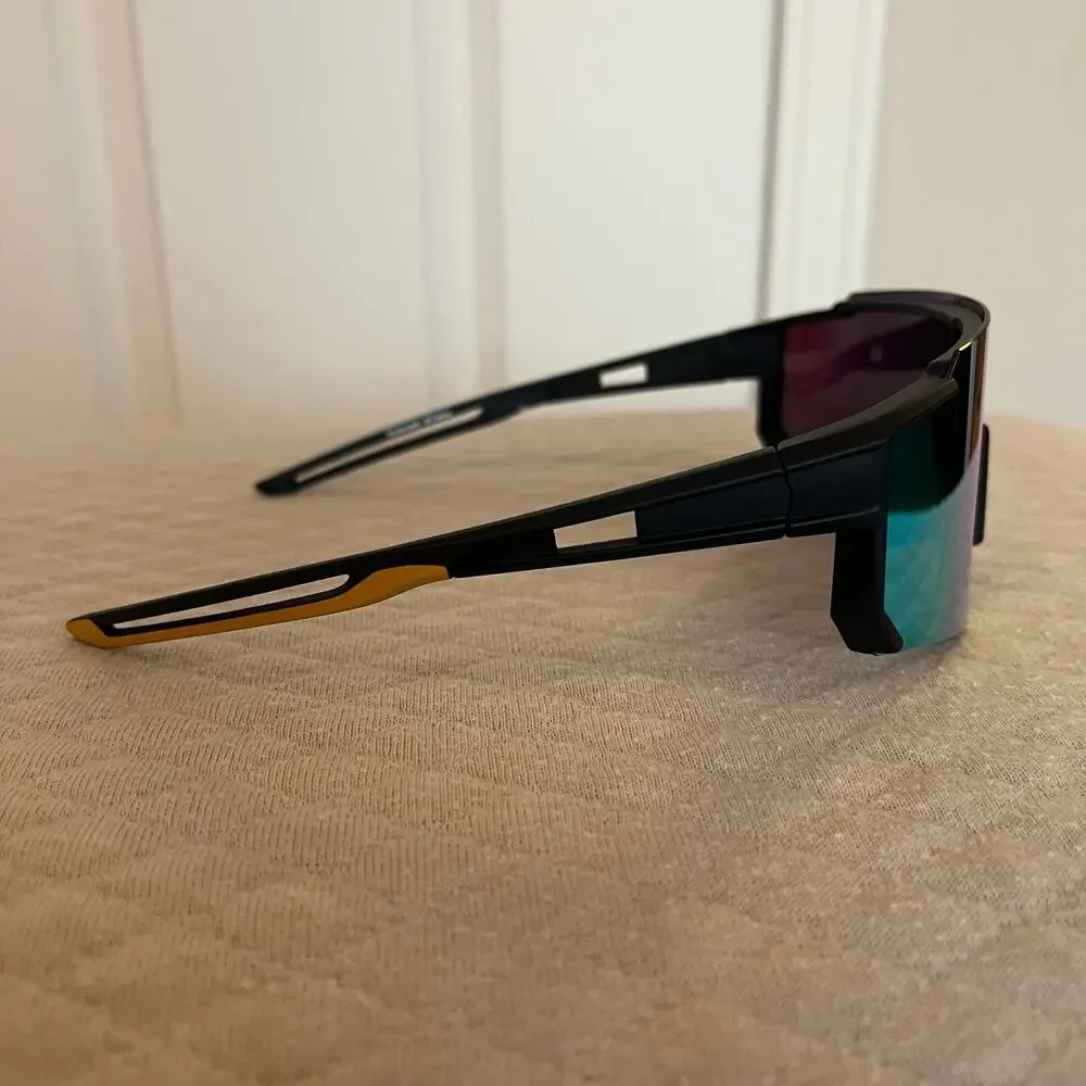 Coyote Cobra Polarized Shield Sunglasses Green Mirror Lens Sport Cycling Hiking